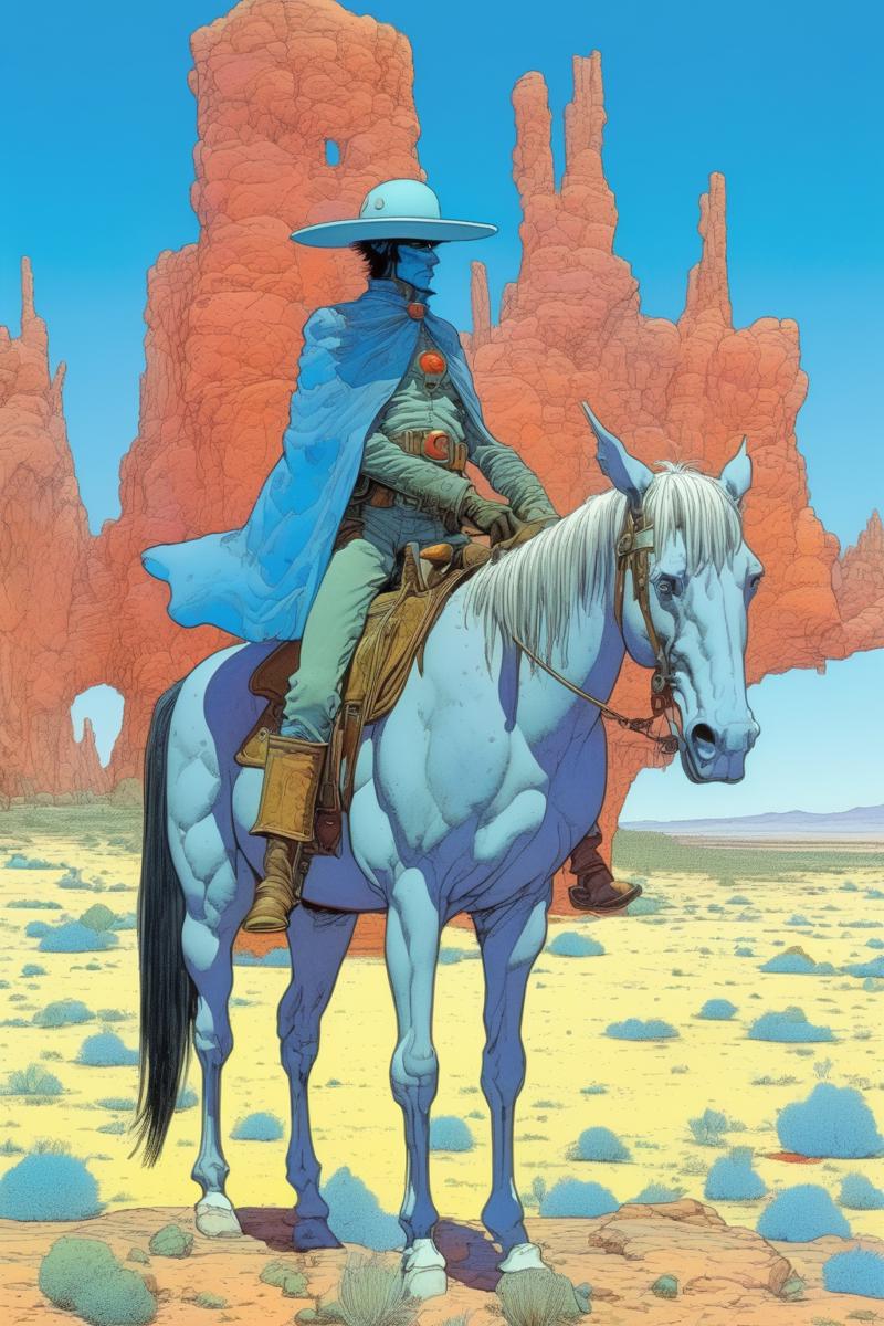 00444-426159626-_lora_Moebius (Jean Giraud) Style_1_Moebius (Jean Giraud) Style - Lieutenant Bluberry, standing on his beautiful horse, arizona.png